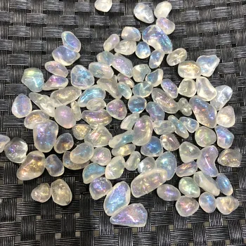 1000g auru potažené duha quartz crystal chakra léčení medaion drahokam štěrk tromlované kameny
