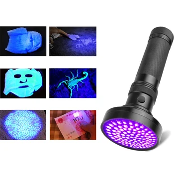 100W UV Svítilna 100 Led 395nm UV LED Svítilna Zadní Detektor Světla pro Psa Kočičí Moči, Pet Skvrny, Štěnice, Scorpions 6 x AA