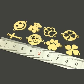 10ks Čtyři Leaf Clover Gold Náramek z Nerezové Oceli Náhrdelník Kouzlo pro DIY Výrobu Šperků