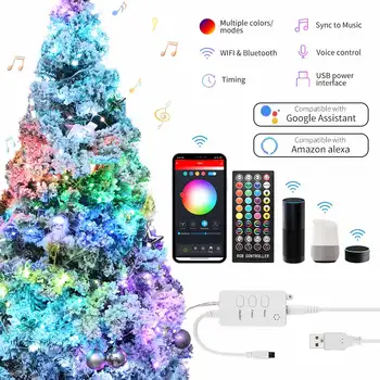 10M LED String Světla Měděného Drátu Víla Světla Garland RGB USB, WIFI, Bluetooth Dálkové Ovládání Domácí Vánoční Svatební Party Dekor