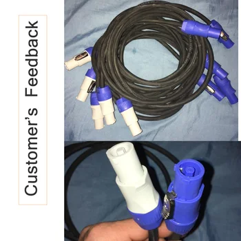 10pcs/lot 3-PIN AC PowerConnector Konektor Samec NAC3FCA NAC3FCB AC Napájecí kabel 20A/250V pro Fázi Světla LED Obrazovka Modrá/Bílá