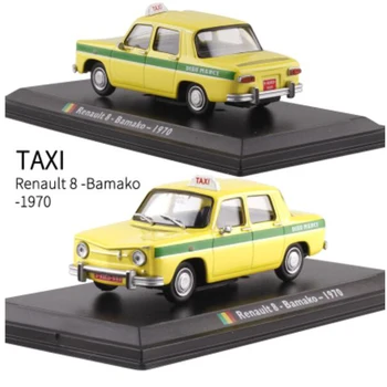 12.6 CM 1:43 Měřítko Kovové Slitiny Classic Renault 8 Bamako 1970 Taxi cab Auto Diecast Model Vozidla Hračky Pro Sběr
