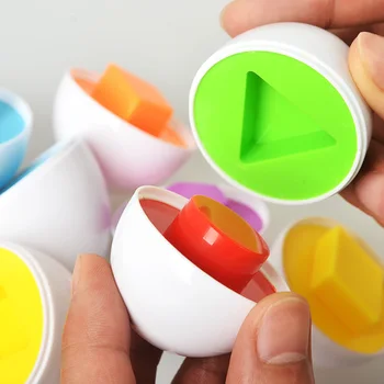 12 vajec / set inteligentní odpovídající hračka vejce tvar smart předstírat, hrát děti, je puzzle hra, vzdělání