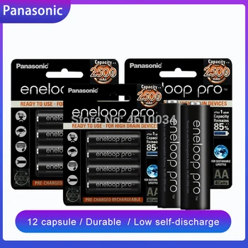 12ks Panasonic 1,2 V 2500mAh NI-MH AA dobíjecí baterie Pro Svítilnu, Fotoaparát, dálkové ovládání Nabita vysokou kapacitou Baterie
