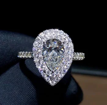 18K Zlatý prsten 1ct D barva VVS Moissanite Diamant Prsten Snubní prsten S národní certifikát