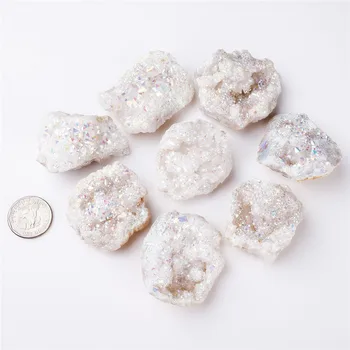 1ks Přírodní quartz achát geode kámen barevné pokovování krystaly surové kameny