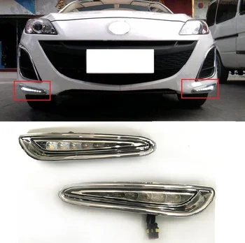 1set LED Světla pro Denní svícení DRL Pouzdro pro Mazda 3 Axela 2012-2013 VEDL Přední Nárazník Bílé+Žluté Mlhové Svítilny, Auto Příslušenství