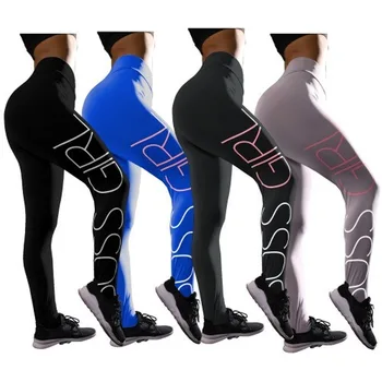 2019 Evropě a USA Styl Nové Dámské Legíny Hot Dopis Tisk Yo-ga Kalhoty Fitness Legíny Základny Sportovní Kalhoty, Ženy Legging