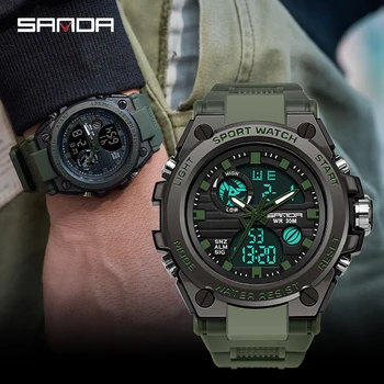 2019 nové SANDA pánské hodinky top značky luxusní pánské vodotěsné digitální hodinky muži venkovní sportovní hodinky relogio masculino