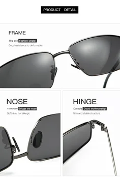 2019 Nové Značky Design Vintage Pánské Polarizované sluneční Brýle Muži Módní Obdélník Řidičské Brýle Zrcadlové Sluneční Brýle Pro muže UV400