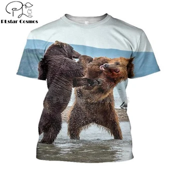 2020 Módní Muži mikiny 3D Tištěné LOV medvěda t-shirt tees šortky rukáv Oblečení Unisex velký černý medvěd Luk streetwear-2