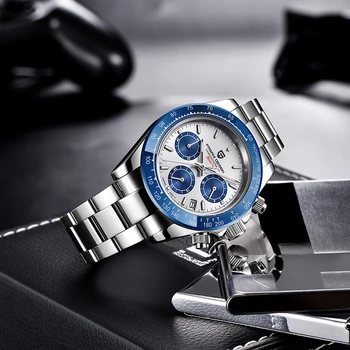 2020 PAGANI Design nové quartz multifunkční sportovní muži náramkové hodinky z nerezové oceli vodotěsné módní hodinky top luxusní chronograf