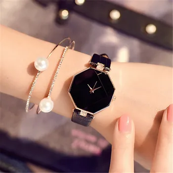 2020 Ženy Hodinky Módní Crystal diamond hodinky dámské šaty hodinky elegantní kožené náramkové hodinky quartz Geometrické Relogio Feminino
