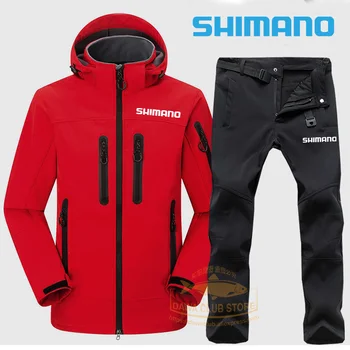 2021 SHIMANO Rybářské Oblečení Nepromokavé DAWA Rybářská Mikina s kapucí Rybářské Kalhoty Zimní Teplé Větrolam Muži SHIMANO Rybářská Bunda