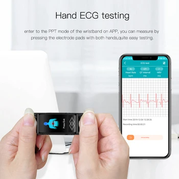 24 hodin dynamická EKG HRV kyslíku v Krvi SpO2 Srdeční frekvence monitoru Fitness Tracker smartband chytrý náramek band náramek hodinky spánku
