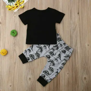 2KS Děti Chlapci Oblečení T-shirt Topy+Kalhoty Set Batole Podzimní Oblečení Tepláky