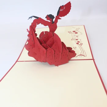 3D Ručně vyráběné Tančící Fanoušek Tanečnice Papír Festival Požehnání, Blahopřání Den Učitelů Děti Narozeniny Taneční Školy Kreativní Dárek