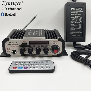 4.0 Kanál Bluetooth Stereo hi-fi Zesilovač Podpory 6.5 mm Mic Domácí Kino S 12V5A Napájení a AV Kabel USB, SD FM Karaoke Amp