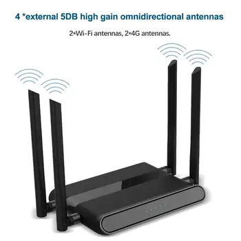 4G Wi-Fi router 4Port Router se SIM kartou a USB WAP2 802.11 n/b/g / n 300Mbps 2.4 G router, LAN, WAN 10/100M PCI-E bezdrátový router
