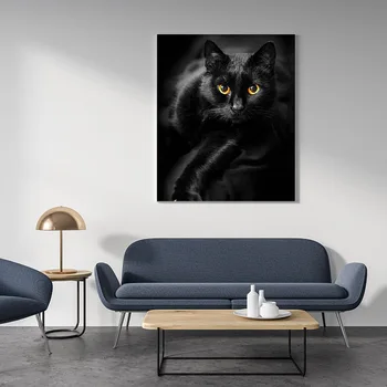 5D DIY Diamantový Malování Black Cat Plné Náměstí/Kolo Vrták Diamond Výšivky Cross Stitch Obrázek Kamínky Řemeslníci Dekor