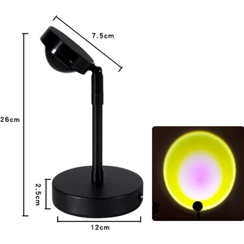 5V USB Noční Světlo Tlačítko Duha západ Slunce Projektor Atmosféru Pozadí Stěny Dekorace Lampa