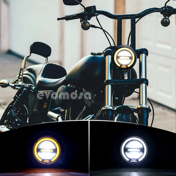 6.5 palcový Univerzální Cafe Racer Vintage Motocykl LED Hlava svítilny Světlomet vzdálenost světlo Přestavět motocykl světlomet Cafe Racer