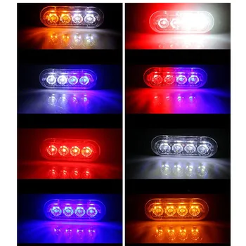 6KS 4LED Stroboskop Nouzové Liights Blikající Auto Nouzové Světlo, Gril Členění Auto Boční Světlo 12-24V Trailer Světla