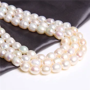 7-8mm Přírodní Bílá hladká Sladkovodní perly korálky pro ženy pearl šperky náramek náhrdelník náušnice materiál Příslušenství