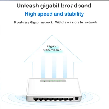 8 port gigabit switch 1000Mbps Desktop Gigabit Spínací Hub Shunt rychlost Sítě Ethernet RJ45, Plný nebo Poloviční duplex Exchange