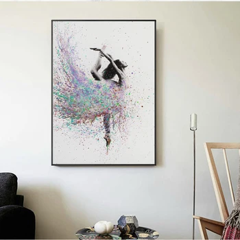 Abstraktní Baletka Žena Plakáty A Tisky Wall Art Plátně, Plakát, Nástěnné Obrázky Pro Obývací Pokoj Severské Dekorace Domů