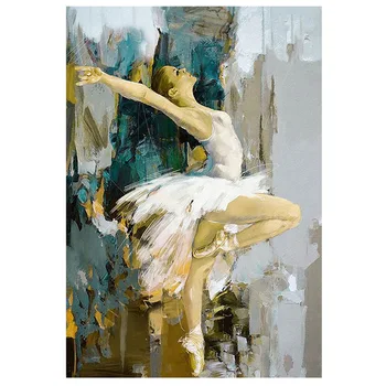 Abstraktní Elegantní Tančící Baletka Olej Malba Na Plátně, Plakáty, Tisky Balet Dívka Cuadros Umění Nástěnné Obrázky Pro Obývací Pokoj