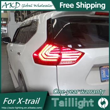 AKD Car Styling pro Nissan X-trail zadní Světla-2017 Nové Rouge LED zadní Světla, Zadní Svítilna DRL+Brzdy+Park+Signál X-trail