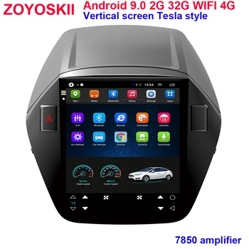 Android 10.4 palcový vertikální IPS displej auto gps multimediální rádio bluetooth navigační přehrávač pro Hyundai Tucson IX35 2010-
