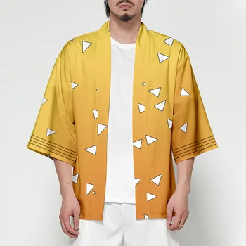 Anime Demon Slayer Kimetsu Č. Yaiba Tanjiro Kamado Nezuko Cosplay Kostým Muži Kimono Kabát Plus Velikost Cape Bunda Dámská Plášť
