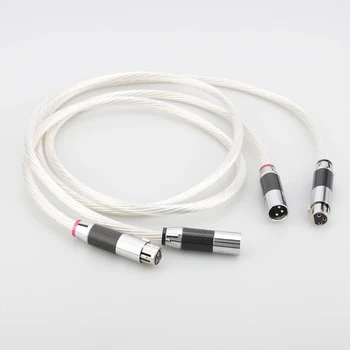 Audiocrast 7NOCC OCC Stříbrný Pozlacený XLR audio propojovací kabel S uhlíkových vláken XLR konektor zástrčka