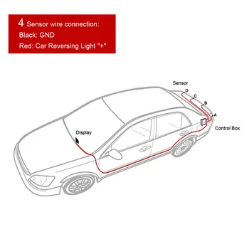 Auto Auto Parkovací LED Parkovací Senzor Ultrazvukový Reverzní Záložní Senzory, Radar Detektor, 5 barev 4 Snímače s Podsvícením Displeje