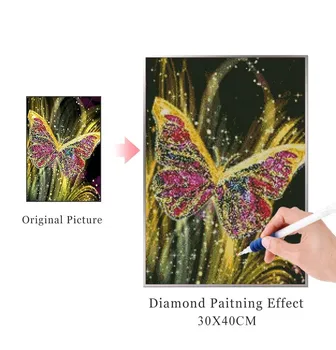 AZQSD Plný Vrták Diamond Mozaika Cross Stitch Zvíře Domů Dekor Dárek Diamond Malování Motýl Diamond Vyšívání Řemesla