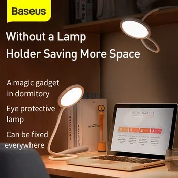 Baseus Univerzální Hadice Stolní Lampa, Světlo na Čtení, 4000K Ochrana Očí Skládací Lampa Stmívatelné Touch S USB Nabíjecí LED Stolní Ligh