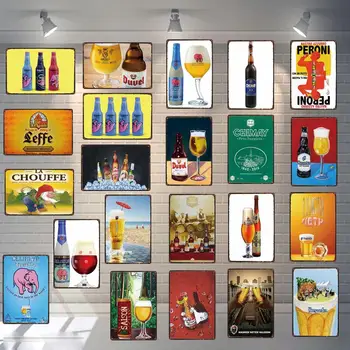 Belgické Pivo, Káva Znamení Plaku Kovové Vintage Desky Pro Umění Zdi Domů, Obchod, Restaurace, Dekorace 30X20CM DU-3599A