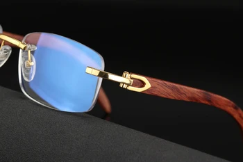 Bez obrouček Dřevěná noha Pánské Modré Světlo Blokování Brýle pro Počítač Brýle Gaming Ochrany Blue Ray Brýle Proti Záření