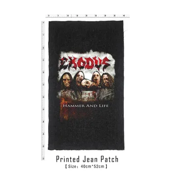 Bloodhoof Obchod Exodus Rock And Roll Smrt, Těžký Hardcore Punk Styl Patch Vzorů Denim Jeans pánské Bundy A Kabáty
