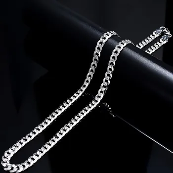 BOCAI nové v reálném s925 čistého stříbra šperky muži náhrdelník Plochý dlouhý náhrdelník stříbrné reliéfní náhrdelník pro muže