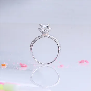 CC Prsteny Pro Ženy Vintage Stříbrný Prsten Čtvercový Kámen Zirkony Kytice svatební Svatební Prsten Zásnubní Příslušenství CC1507