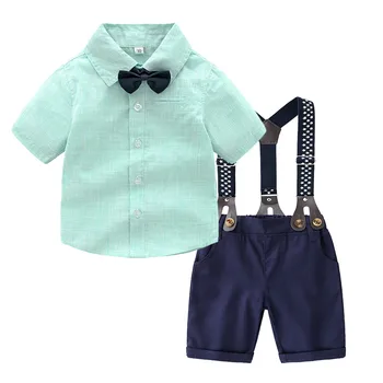 Chlapec letní oblek Kojence Baby Chlapci Gentleman s motýlkem T-Shirt Topy+Šortky Hvězdy Kombinézy Oblečení chlapecké oblečení roupa infantil #06