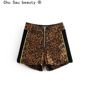 Chu Sau krásu Nové Módní Blogger Styl Leopard Tisk Krátké Dámské Sexy Elegantní Letní Party Nosit Krátké Kalhoty Ženské Šortky De Moda