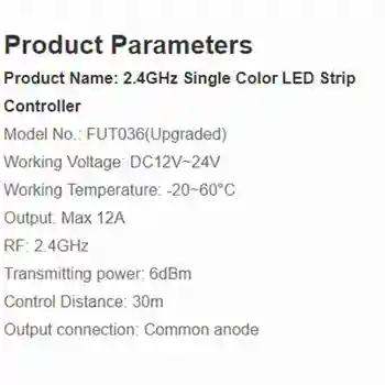 DC12~24V Miboxer FUT036(Upgrade), Podpora Smart Telefonu APLIKACI A Třetí Strany Hlasové Ovládání 2.4 GHz Single Color Led Strip Controlle