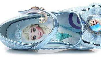 Disney Fashion Zmrazené Princezna Aisha Boty Holky Soft-podrážkou Jediné Boty Zdobený Ploché-Spodní Dívky Vystoupení Taneční Sandály