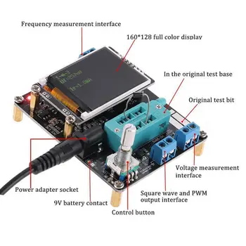 DIY ATMEAG328P M328 Tranzistor Tester LCR Dioda Kapacitní ESR Měřič Frekvence PWM Čtvercové Vlny Generátor Signálu