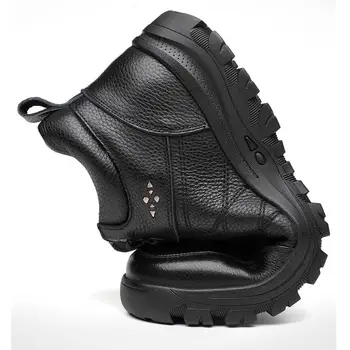DM754 Pánské vysoce kvalitní nové zimní kožešinové zimní boty s vlnou, jak udržet teplé kozačky venkovní non-slip pěší turistika boty Deri bot