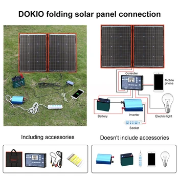 Dokio 18V 100w Solární Panel 12V Flexibilní Foldble Solární Nabíjení mobilního telefonu usb Venkovní Solární Panely Pro kempování/Lodě/Home